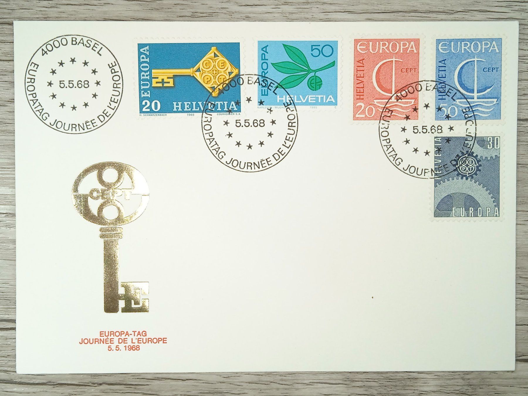 Tutti i francobolli: TR10 Enveloppe + Timbre Suisse 1968 – Usato da Cousset venduto da Patrick_Collections