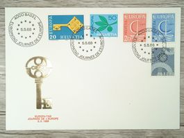 TR10 Enveloppe + Timbre Suisse 1968