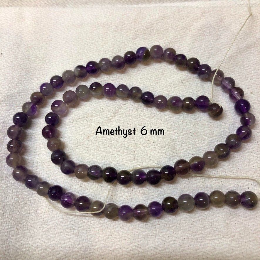 Edelsteine: schöne, natürliche "Amethyst" Perlen 6mm - 1 Strang – Neu und originalverpackt aus Ittenthal von Hwaggis