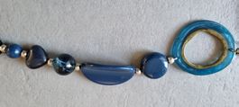 Collier Sautoir bleu turqoise Halskette Collana