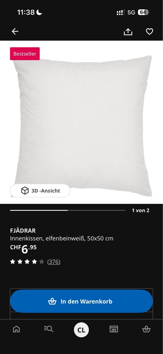 Ikea Cuscini: 2 STK. IKEA KISSEN 50x50 CM – Nuovo (secondo la descrizione) da Bern venduto da carminel8 4