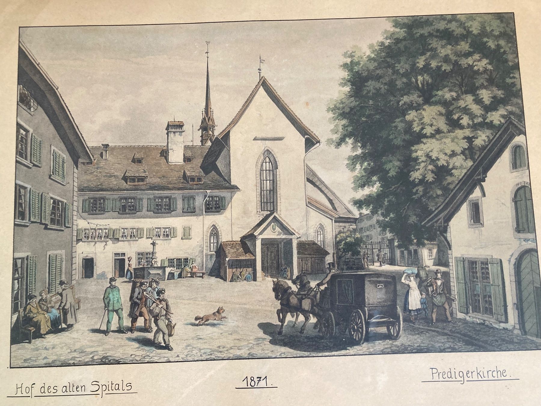 Dipinti: Predigerkirche 1871 – Usato da Zürich venduto da onuba 1