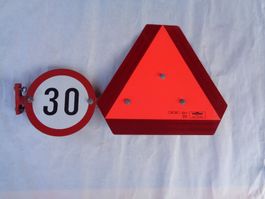 Geschwindigkeitsschild 30 & Pannendreieck, Top Zustand!
