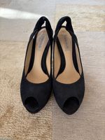 Décolleté in camoscio blu peep-toe – n. 38