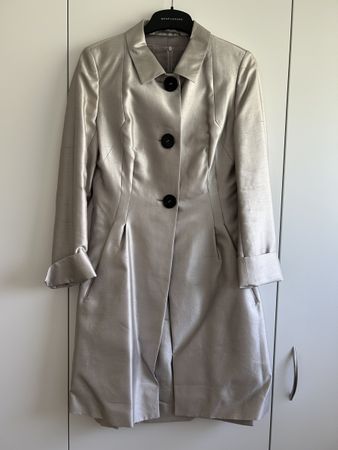 René Lezard Seidenkleid mit passendem Mantel, Grösse 36