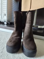VIC MATIÉ braune Plateau Stiefel Stiefeletten Gr37 Wildleder