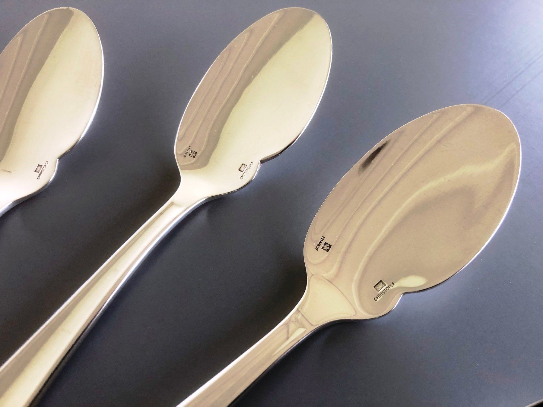 Christofle Cucchiai: 6x Gourmetlöffel Christofle versilbert – Usato da Basel venduto da Tiabeanie 2