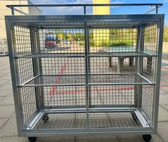 Gitterregalwagen aus Chromstahl, offene Ausführung