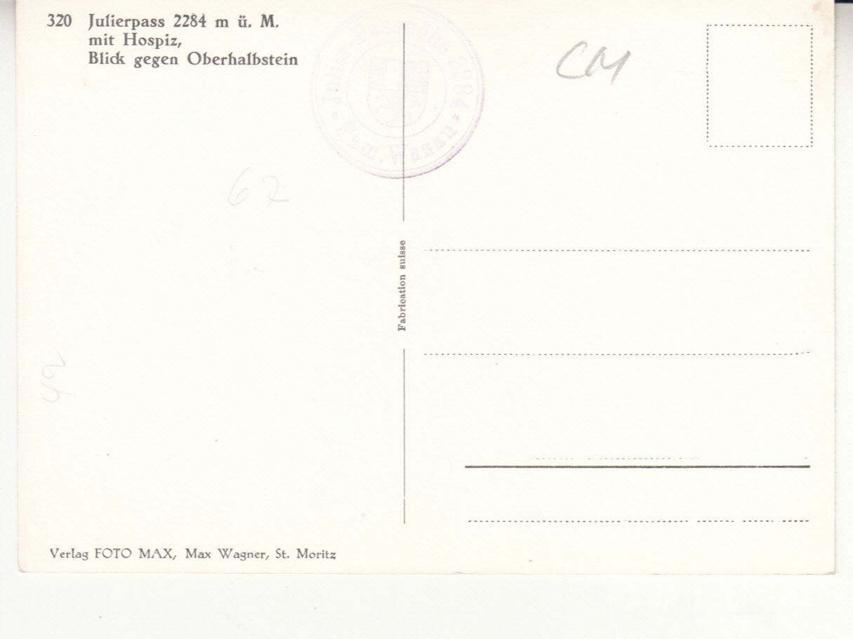Cartes postales: Julierpass ca. 1950 – D'occasion à Bürglen TG par StampGraf 1