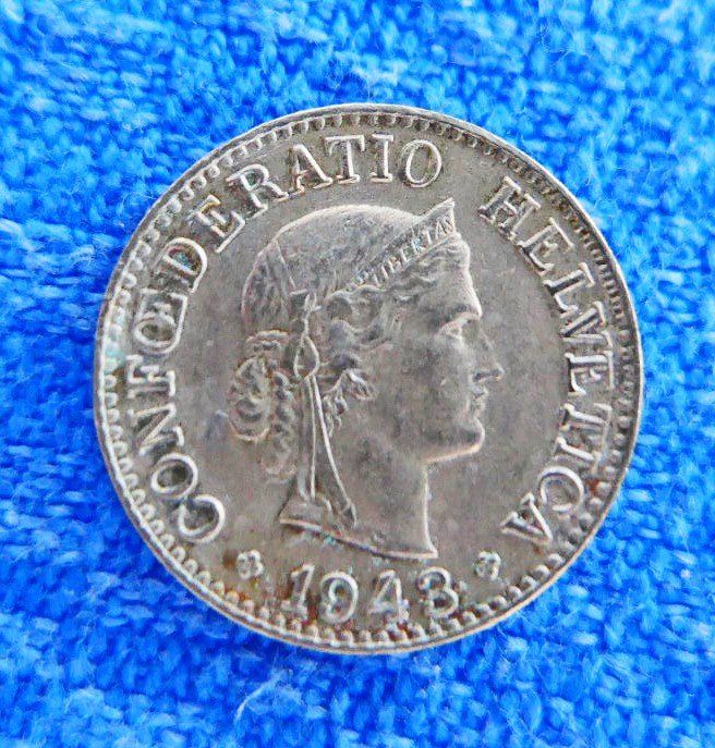 Tutti le monete: 2 x 10 Rappen aus den Jahren 1943 und 1944 – Usato da Glattpark(Opfikon) venduto da Latouret 1