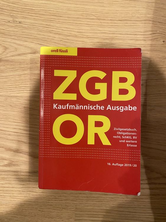 Swiss code of obligations zgb or 16th edition 2019 20 kaufen auf