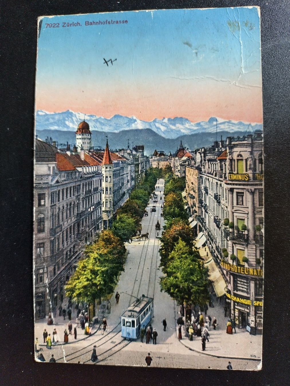 Ansichtskarten: Ansichtskarte Zürich,  Bahnhofstrasse  ca.1920 – Gebraucht aus Wildhaus von Hukwildhaus