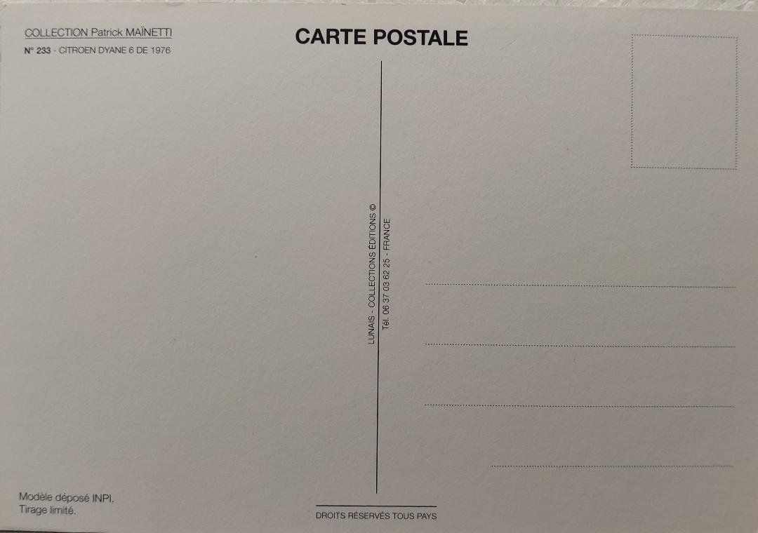 Cartoline postali: CITROËN DYANE 6 de 1976 – Nuovo (secondo la descrizione) da Delémont venduto da Domdom1 1