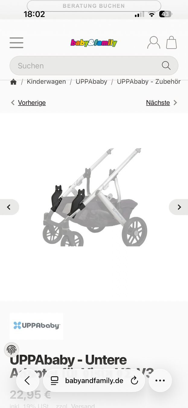 Laufwerke & Adapter: Unterer Adapter Uppababy Vista – Neu (gemäss Beschreibung) aus Hellikon von martin096