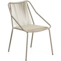 4er Set Kave Home Gartenstuhl Zivia Seil ecru Stahl taupe
