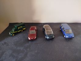 Lot de 4 voitures miniatures diverses, bon état général1/43