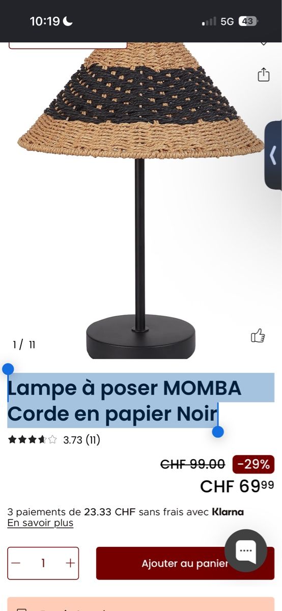 Beliani Lampade: 2 lampes Beliani – Usato da Carouge GE venduto da lia_t7zd 7