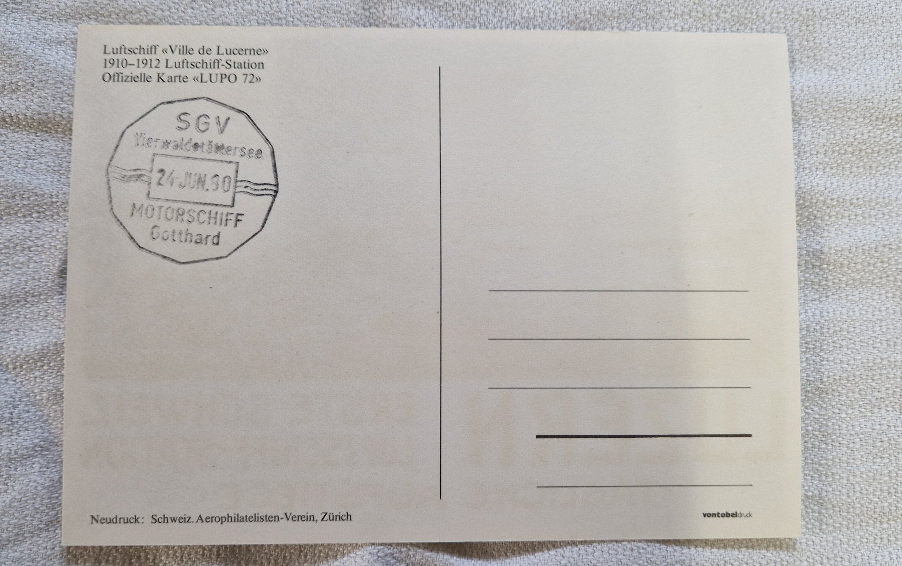 Cartoline postali: Postkarte Luzern Erste Luftschiff – Usato da Bilten venduto da Mic2022 1