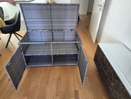 Garten Truhenbank vidaXL Rattan grau guter Zustand