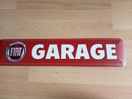 Blechschild-FIAT GARAGE - 46 X 10 CM