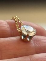 Luxus Elegante Edelsthal Zirkonia Kette Farbe : Gold / weiss