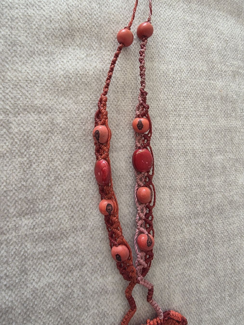 Catenine: Handmade Macrame Beaded Necklace - Bohemian Style Red – Nuovo (secondo la descrizione) da Zollikofen venduto da Tamyru77 1
