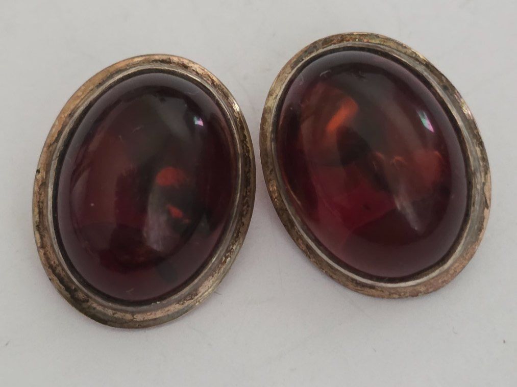Ohrringe & -stecker: Vintage Ohrclips Silber Bernstein – Gebraucht aus Wittenbach von rose_rosi