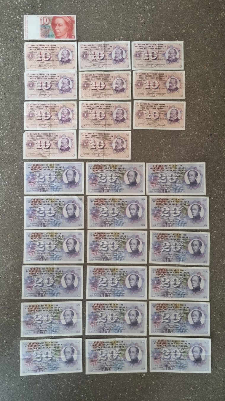 Banknoten: Alte Schweizer Banknoten 5. / 6. Serie – Gebraucht aus Therwil von