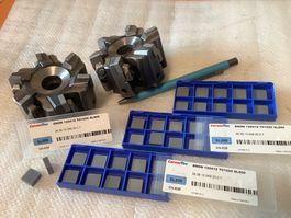 2 Messerkopf Ø80mm & 30 Neue CeramTec Keramikschneidplatten