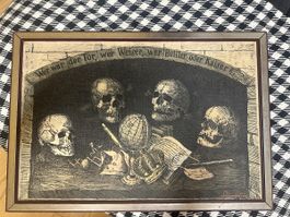 Erich Meili: Unikat Druck "Vanitas" gerahmt