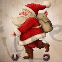 Serviette santa on the scooter (1751) 2Stk.