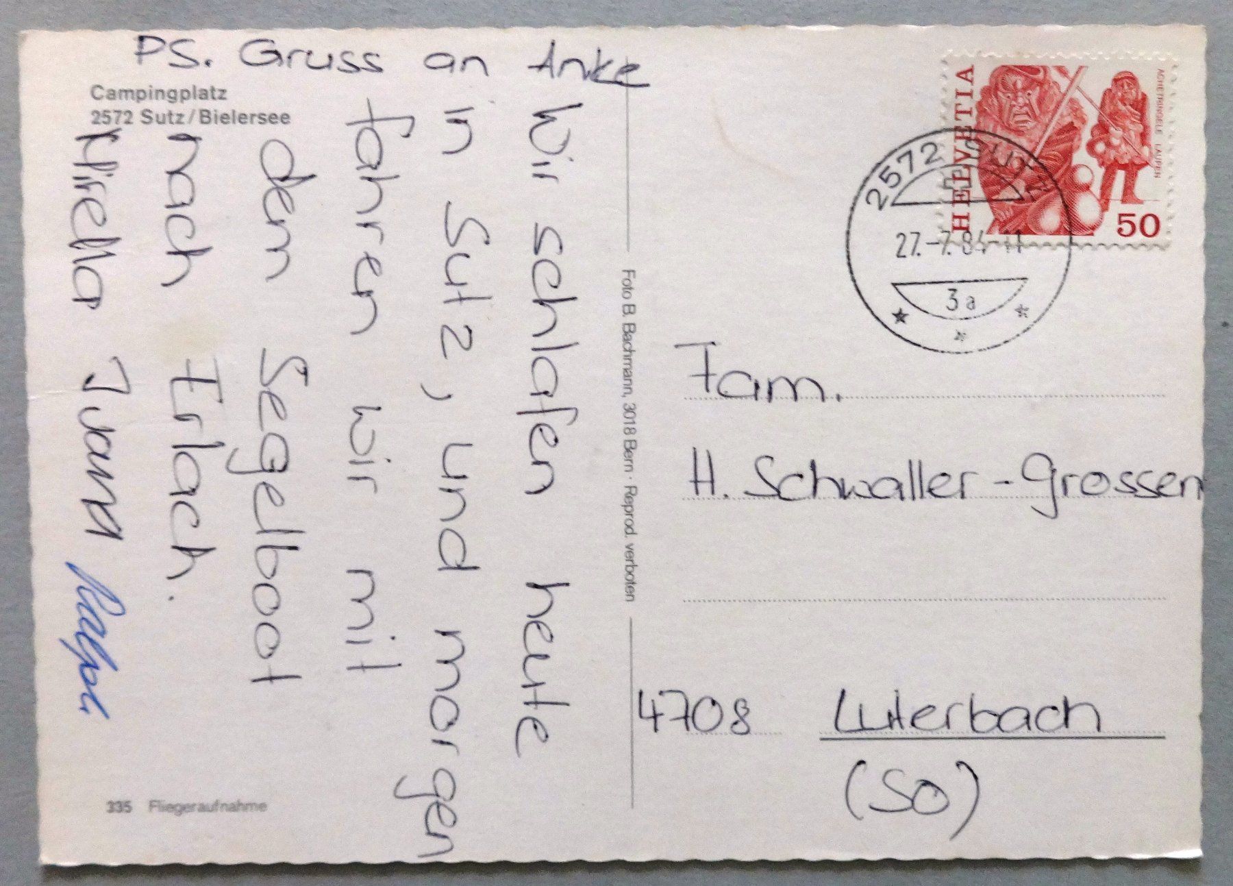 Cartoline postali: Campingplatz, Sutz/Bielersee – Usato da Fétigny venduto da Billy2miny 1