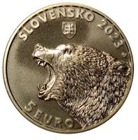 Slovakia - 5 Euro (The brown bear) 2023 UNC