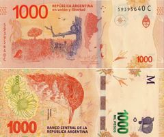 Argentine 1000 Pesos 2018 P-366 Neuf