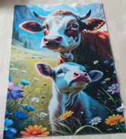 Kleiner Teppich mit Kuhmotiv ca. 120x80 cm