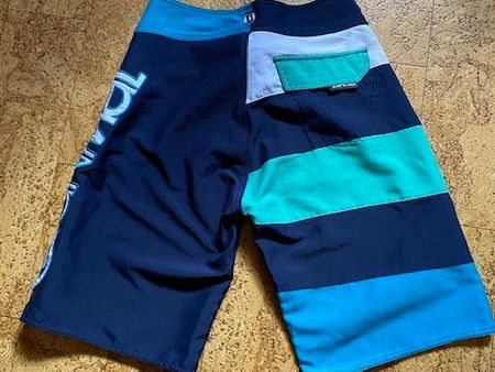 Herren Badehose Animal gestreift dunkelblau Grösse S