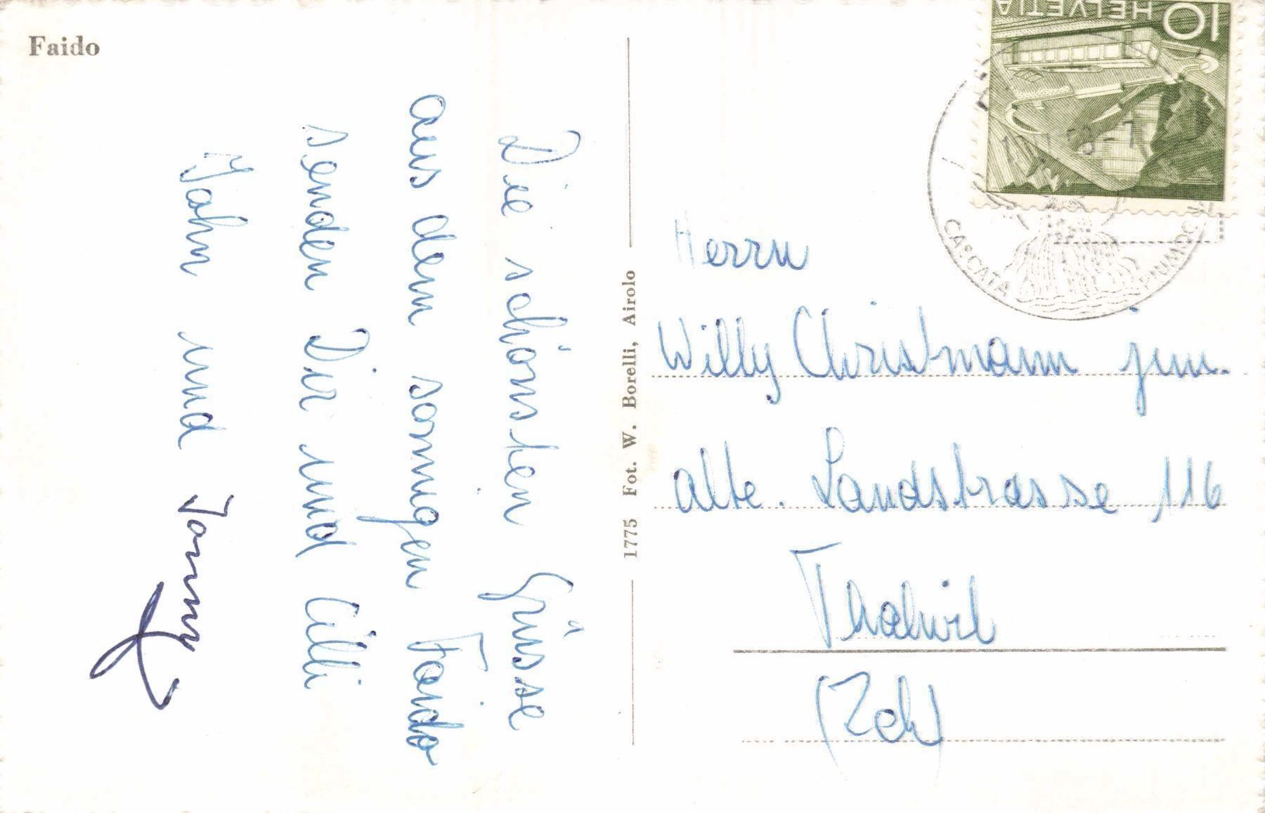Cartoline postali: Faido Leventina Ti – Usato da Biasca venduto da Blenio71 1