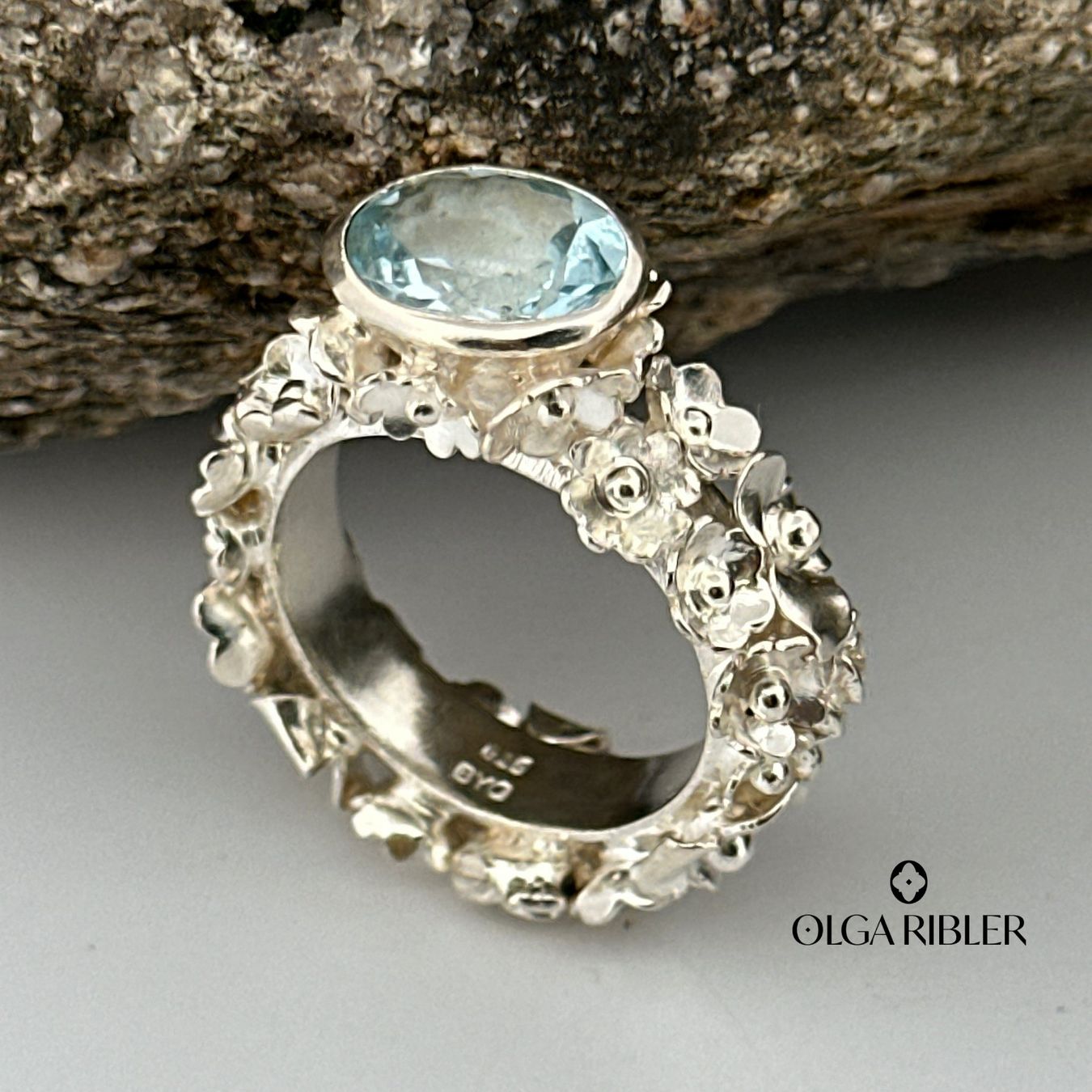 Olga Ribler Anelli: Statement Aquamarin Silber Ring 925 Grösse 53 – Nuovo (secondo la descrizione) da Luzern venduto da Schmuckoutlet 1