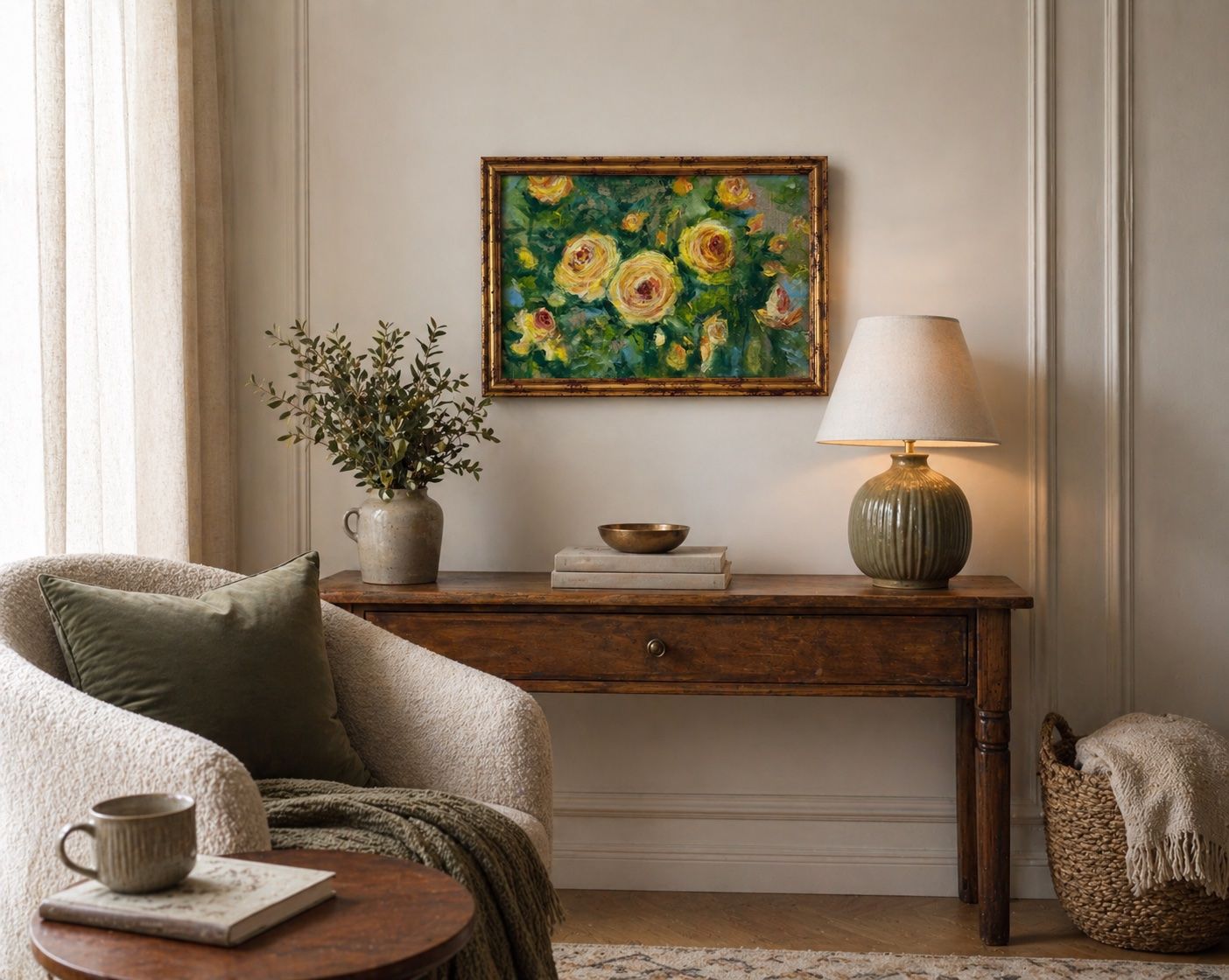 Dipinti: Original Acryl Gemälde Rosen - mit Rahmen , sofort bereit – Nuovo e nell'imballaggio originale da Schöftland venduto da M.B.Dudart 3