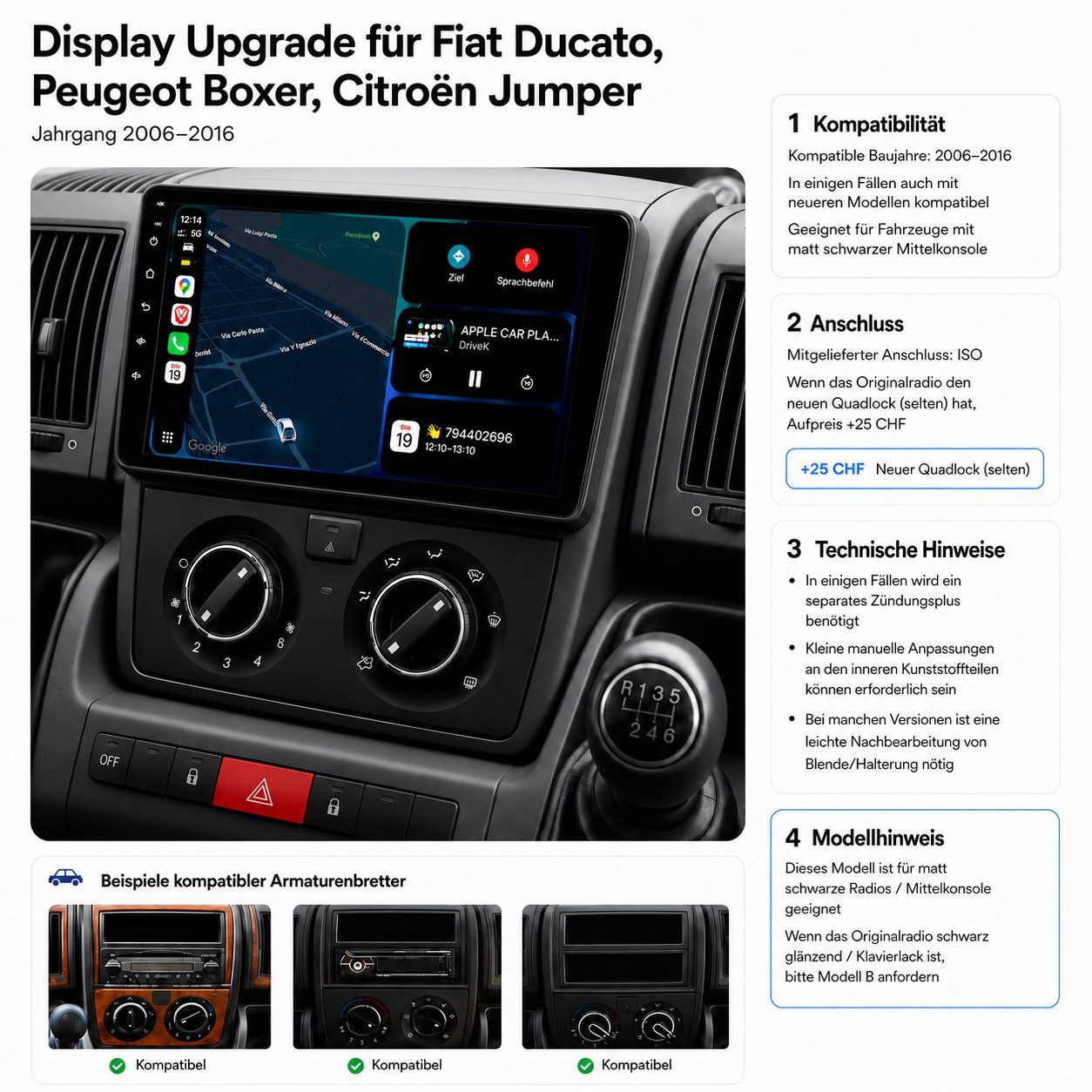 Navigatori: Fiat Ducato RDS Autoradio Boxer Jumper 2006-2016 Android – Nuovo e nell'imballaggio originale da Chiasso venduto da online.shop 1