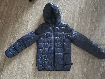 Steppjacke dunkelblau mit Kapuze guter Zustand gebraucht