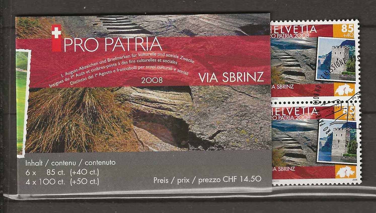 Tutti i francobolli: PPC2008 - Carnet Pro Patria 2008 1er j. – Usato da Trélex venduto da Phil_Albert