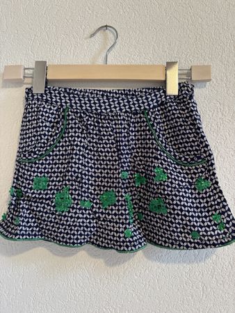 Jupe Mimpi bleu motif floral taille 5 à 7 ans