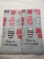 Cozy Winter Kitchen Towels, Baby it's Cold Outside 2x new