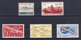 F35+36+41+45+46 postfrisch, SBK 153.-
