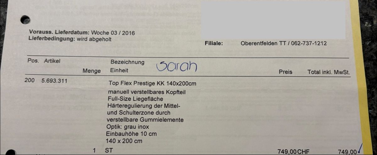 Letti: Bett Nora mit Lattenrost Robusta, 140 x 200 cm – Usato da Grosswangen venduto da saaraaah_ 5
