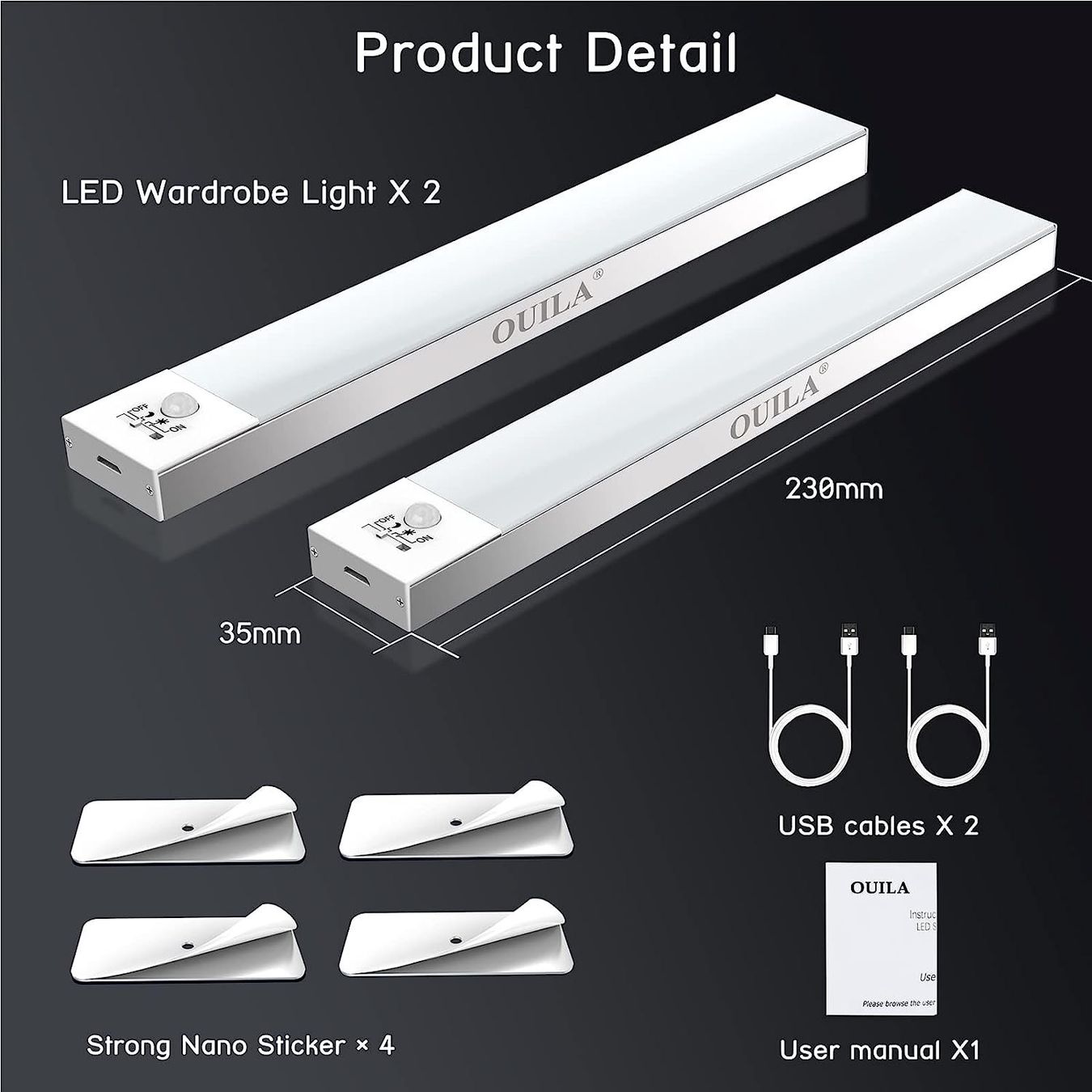 Lampade: LED Schrankbeleuchtung - 2 Stück - 23cm – Nuovo e nell'imballaggio originale da Nuglar venduto da SaleRitter 6