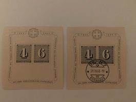 2 Stk.Jubiläumsblock 100 jahre Schweizerische postmarken