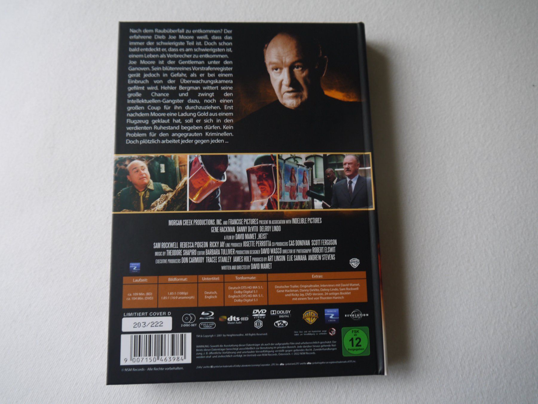 Tutti i DVDs: HEIST - Mediabook - Gene Hackman/Danny DeVito/Delroy Lindo – Usato da Hagendorn venduto da Blaf 3