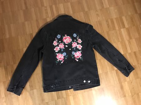 Bedruckte Jeansjacke Gr 32